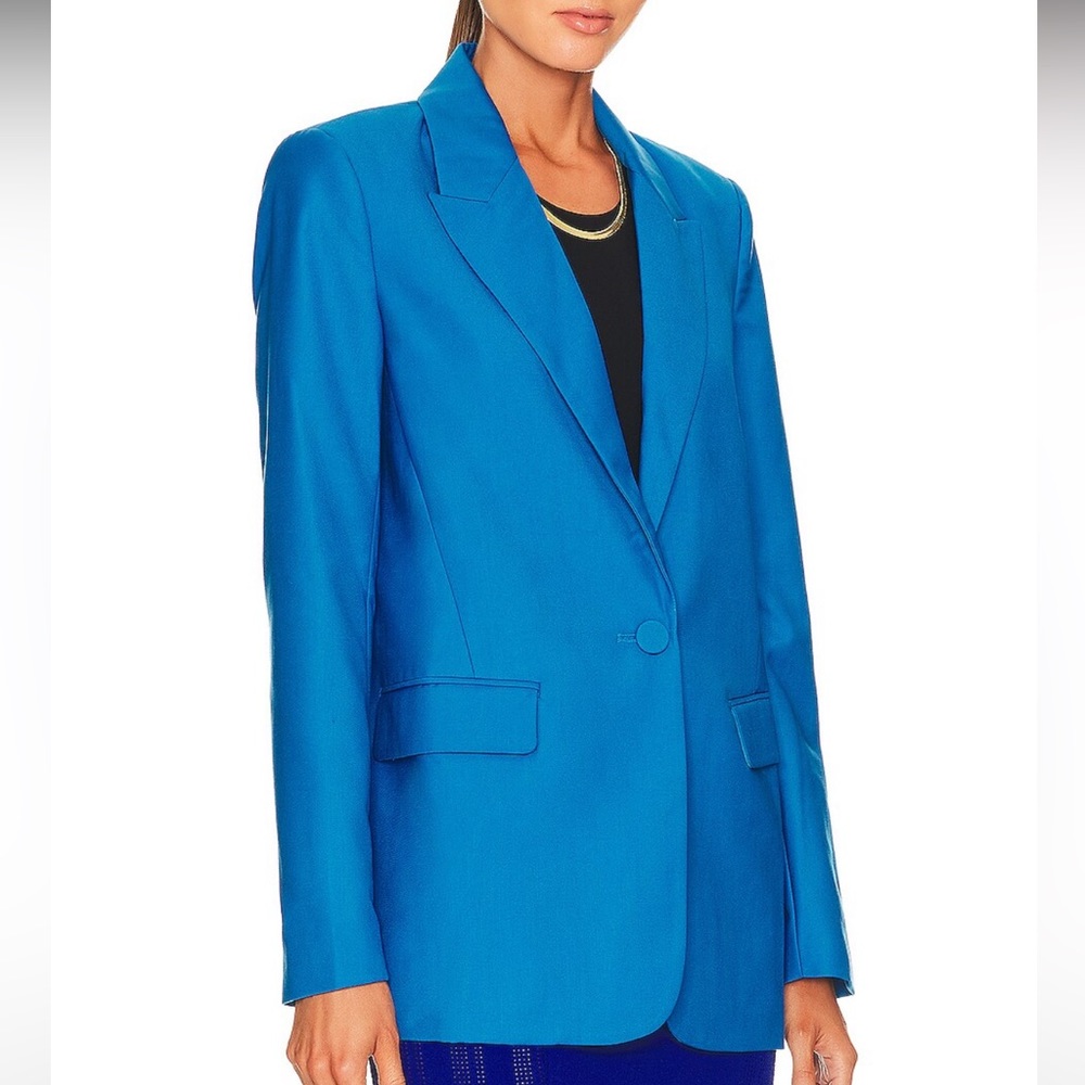 Bardot Revolve Sandro Blazer Cobalt Bright Blue Summer Blazer Oversized Blazer - Picture 5 of 7